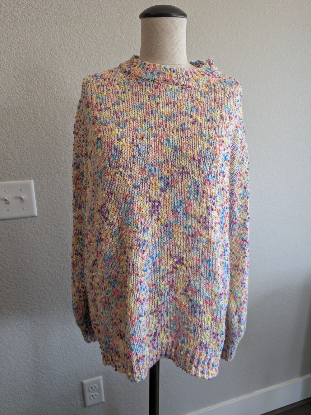 Multicolor Speckled Cozy Crewneck Sweater - Women's Sz XL